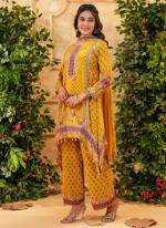 Muslin Yellow Eid Wear Embroidery Work Readymade Pakistani Suit